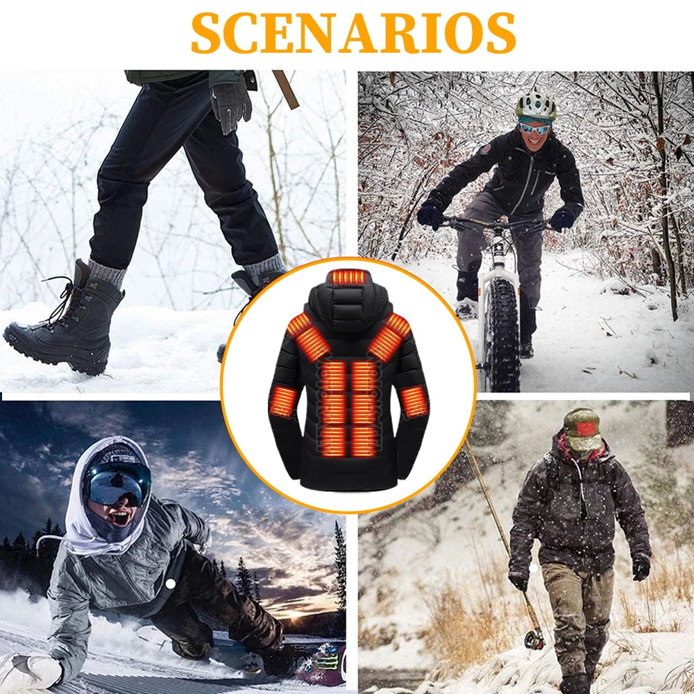 Stylish Winter Heated Coat for Women | 21/15/2 Heating Areas, 4 Switches, 3-Temp Options | Great for City Commute, Ski Trips