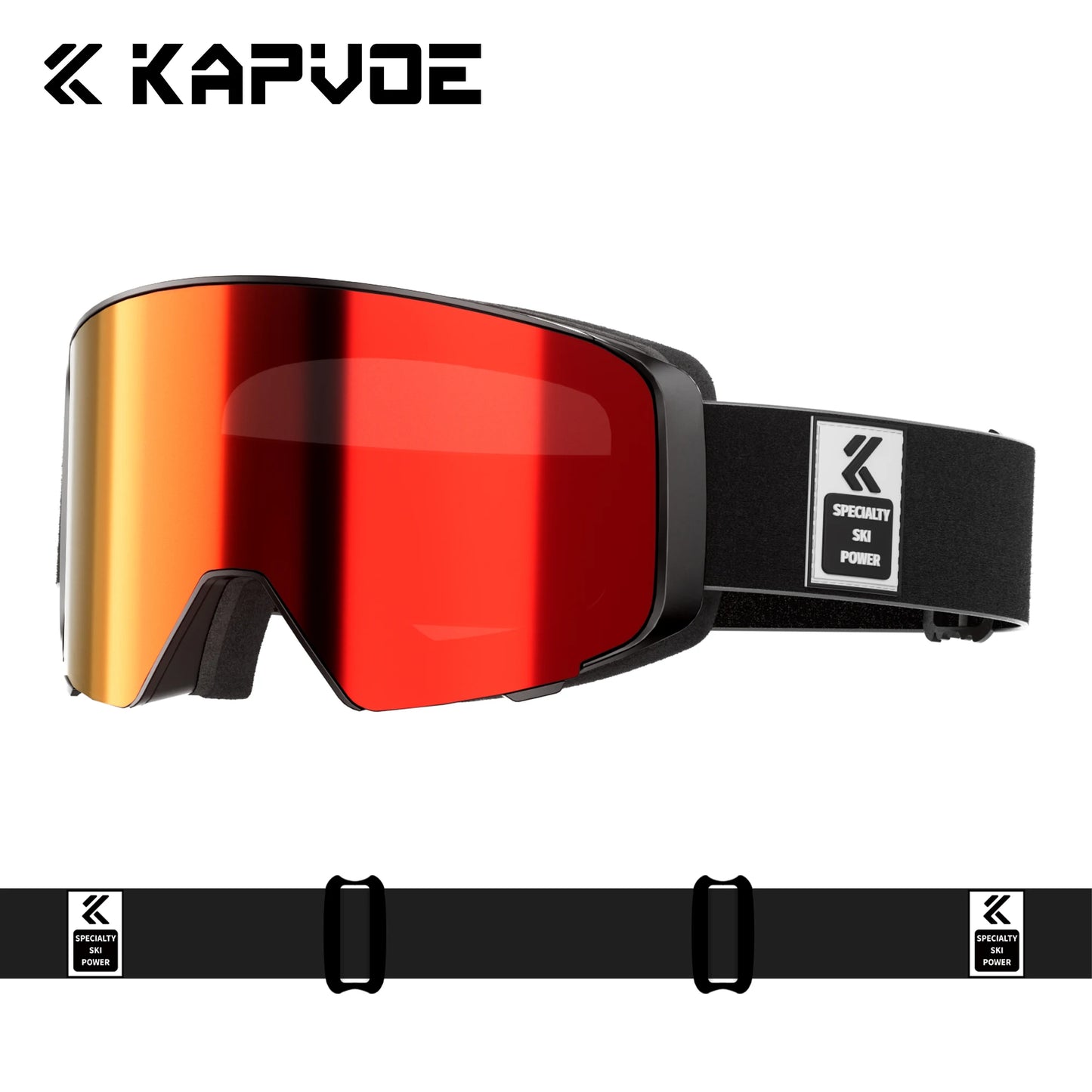 Kapvoe Flip Over Magnetic Snow Goggles Photochromic Ski Men Snowmobile Anti-Fog Snowboard Goggles Women Ski Equipment UV400