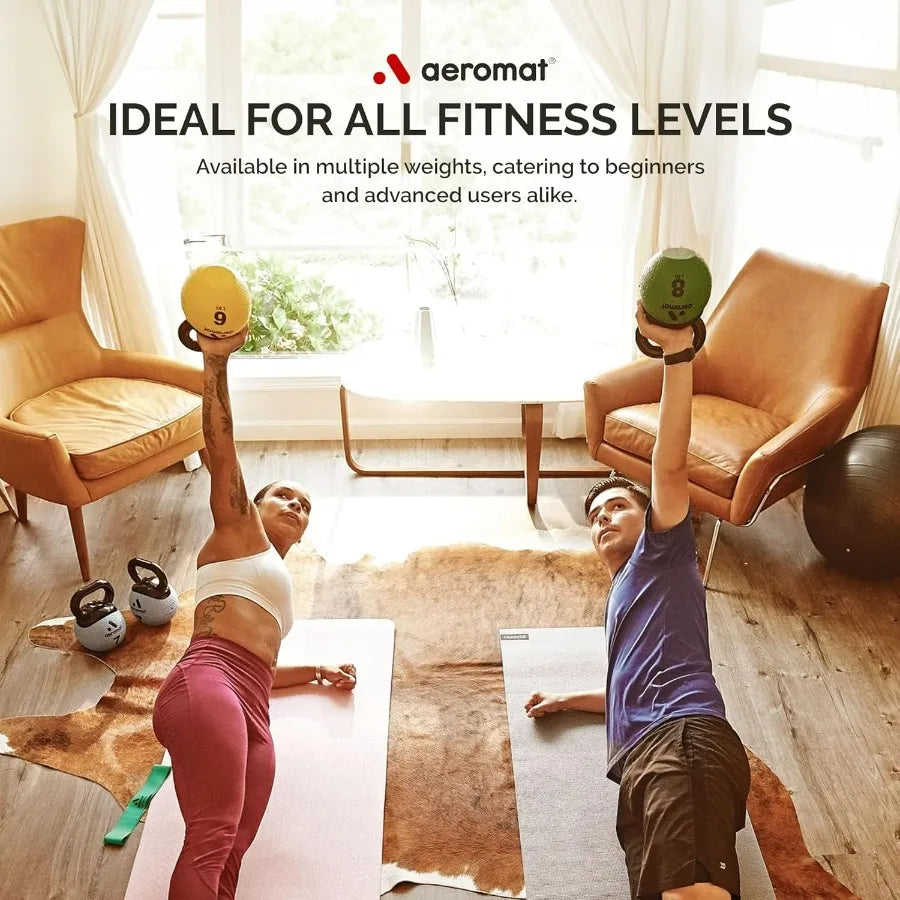 Elite Mini Kettlebells – Weighted Exercise Medicine Ball with Anti-Slip Grip & Wide Handle, Strength Training Kettlebell for Squ