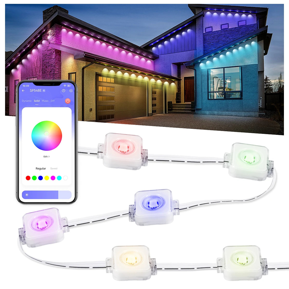 Aiopp Permanent Outdoor Lights Smart RGB Northern Lights