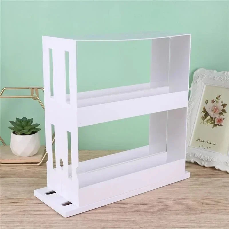 Hign-concerned Two-Tier Rotating Spice Storage Rack Kitchen