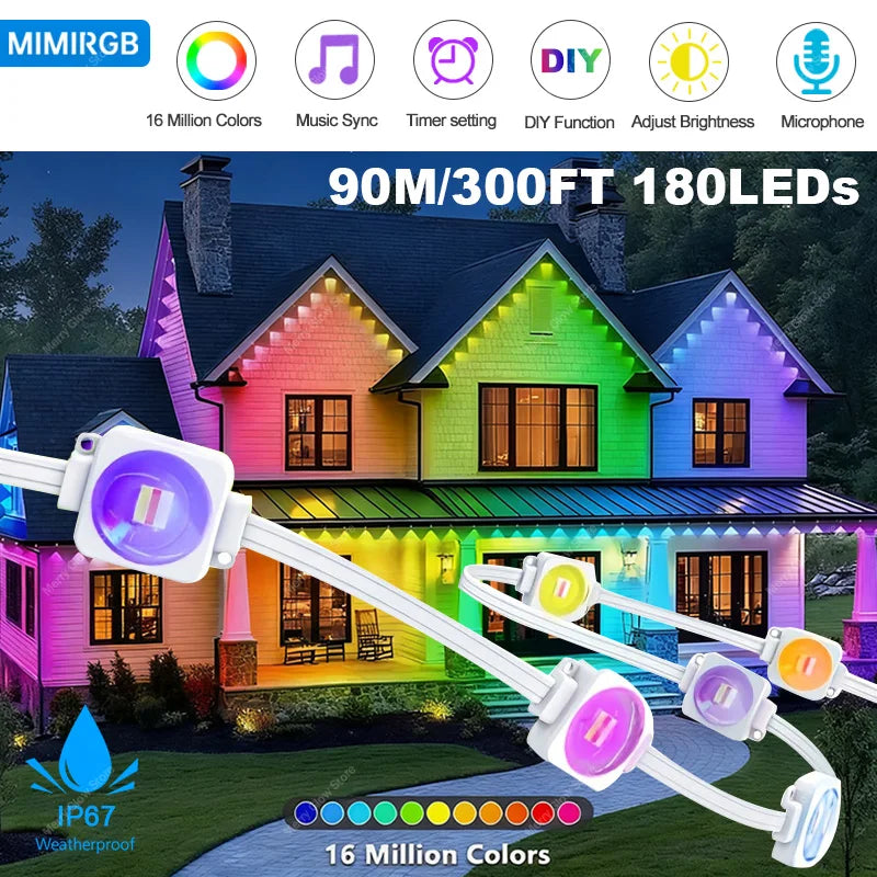 MIMIRGB Outdoor Eaves Light RGBIC Waterproof With App Control