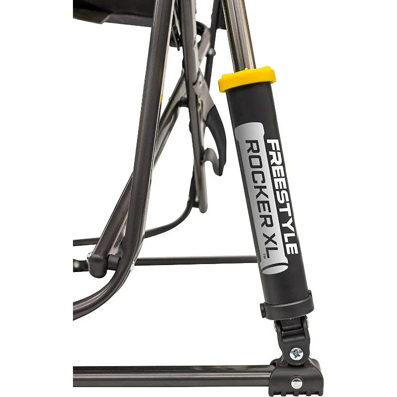 GCI Outdoor Freestyle Rocker XL Heavy Duty Folding Rocking Camping Chair, Black