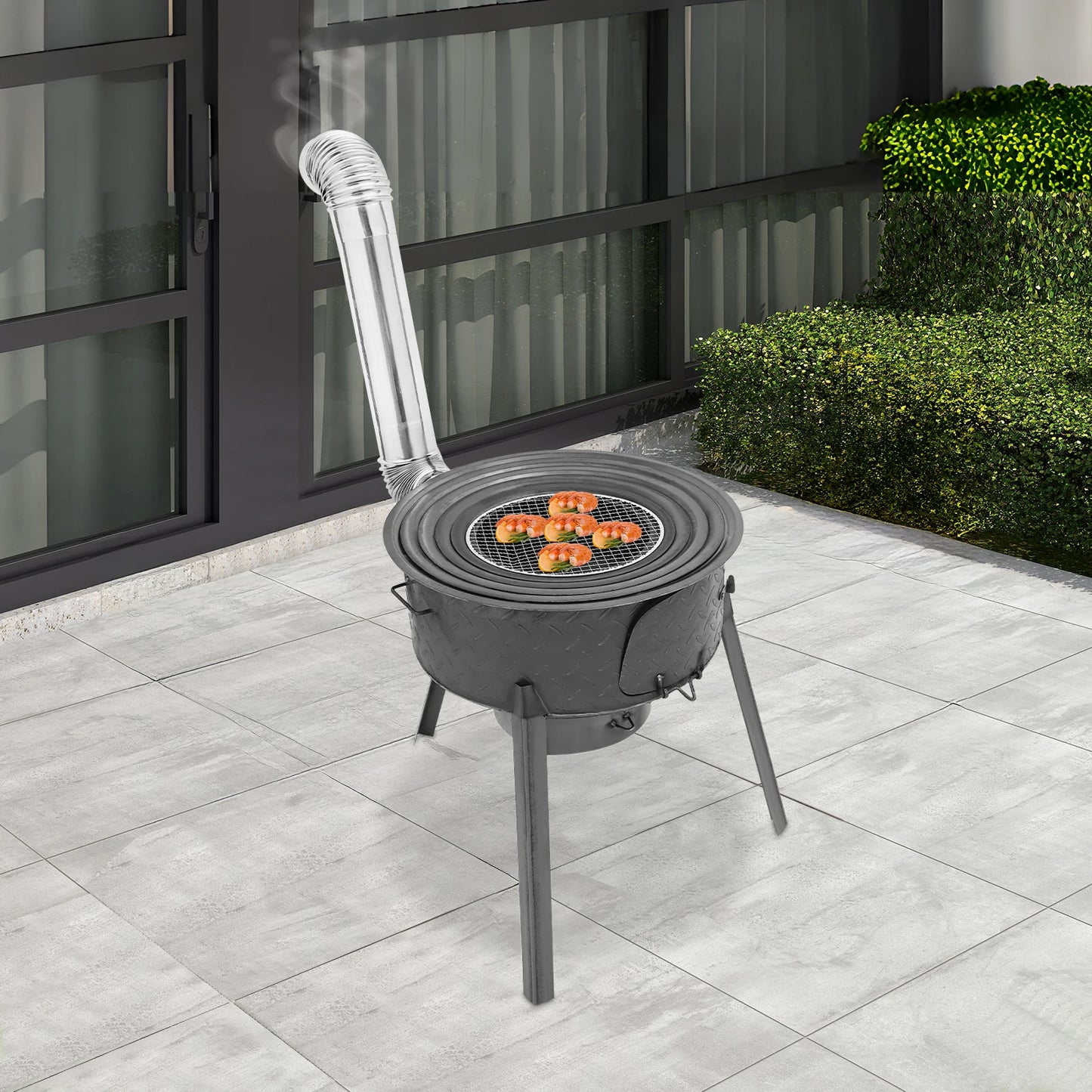 Portable Charcoal Stove, Multifunction Wood Burning Stove, Camping Stove for Outdoor/Backyard Cooking 20.5in