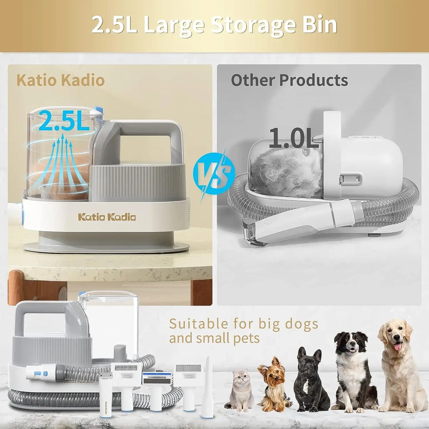 AUKYGGUSHign-concerned 5in1 Dog Grooming Kit With Low Noise Vacuum