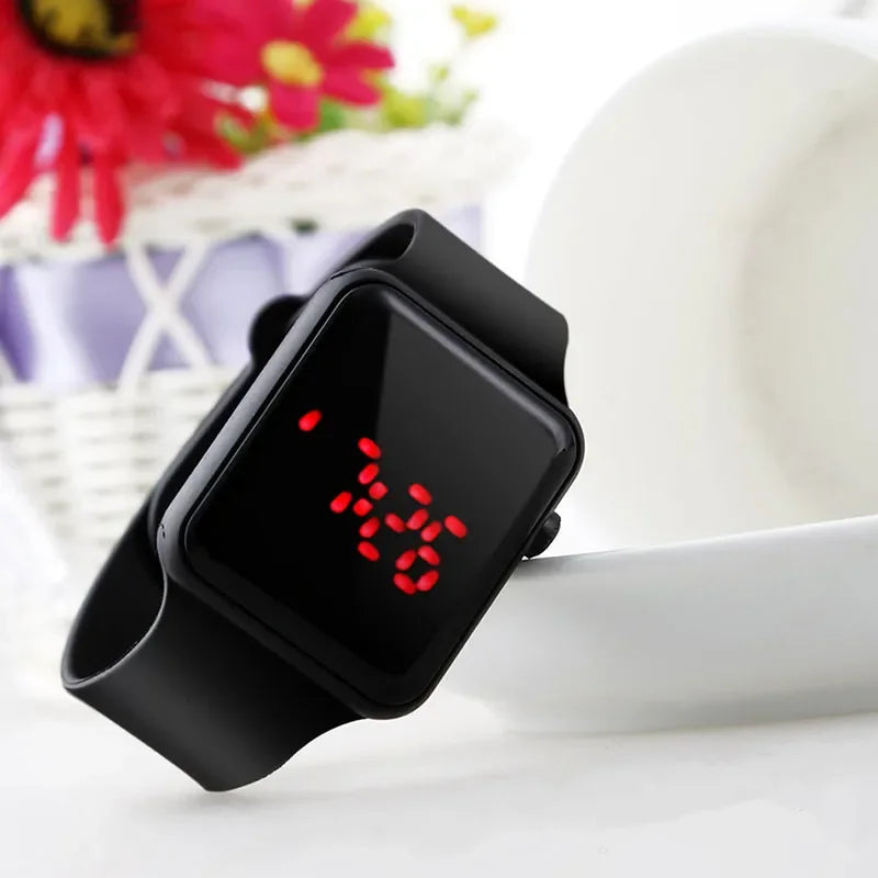 JBAIL Digital Watches Square LED Sports Silicone Strap
