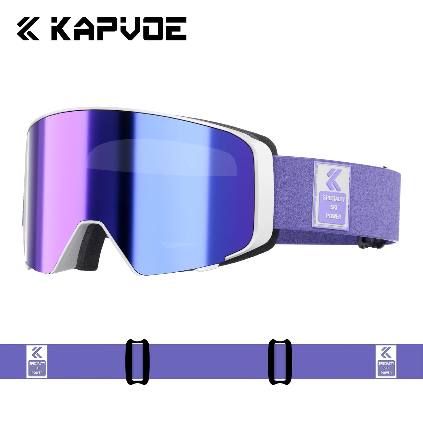 Kapvoe Flip Over Magnetic Snow Goggles Photochromic Ski Men Snowmobile Anti-Fog Snowboard Goggles Women Ski Equipment UV400
