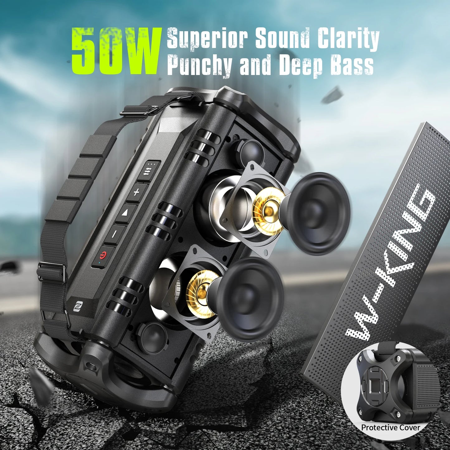 W-King 90W Bluetooth Speaker IPX6 Waterproof Outdoor Portable