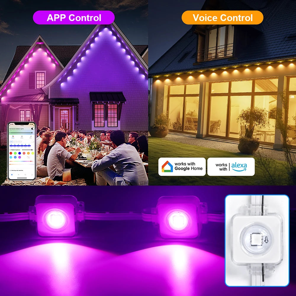 Aiopp Permanent Outdoor Lights Smart RGB Northern Lights