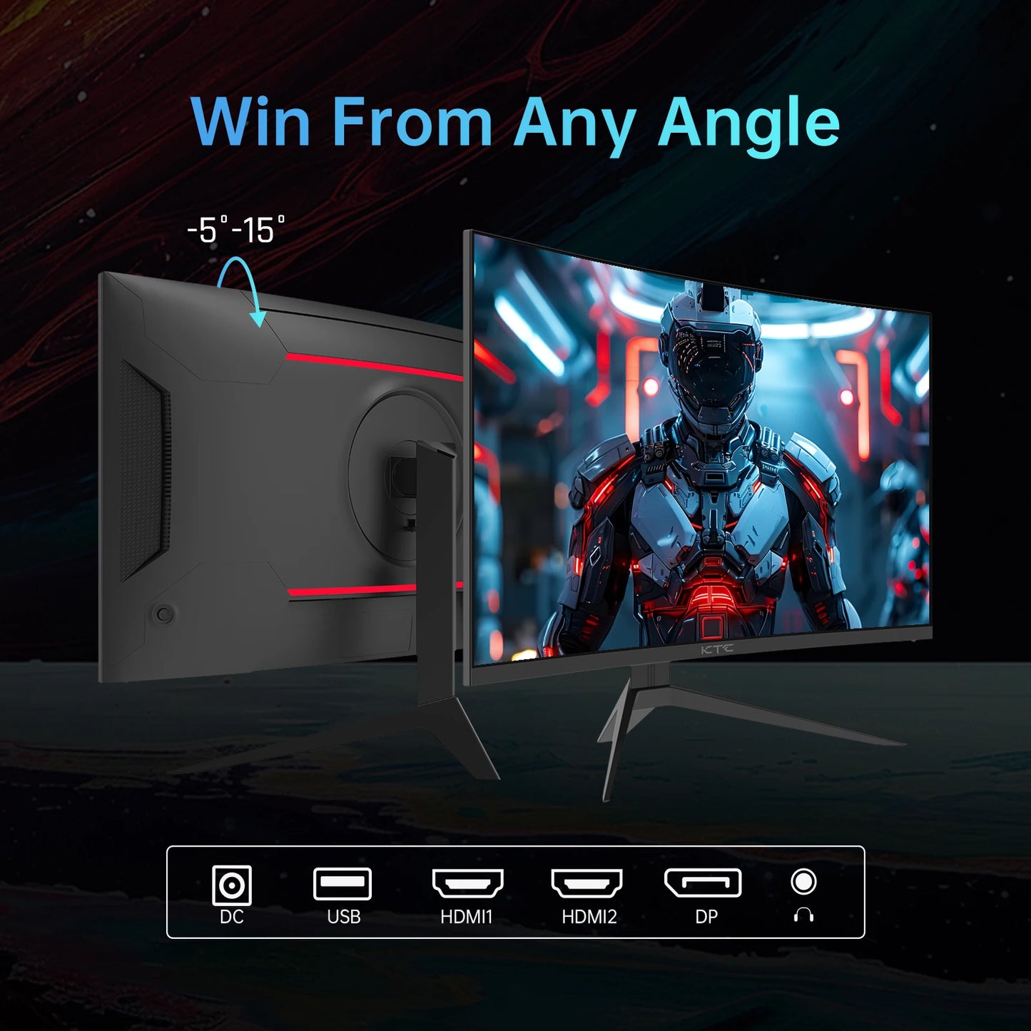 KTC 240Hz HDR10 Curved Gaming Monitor With Freesync G Sync