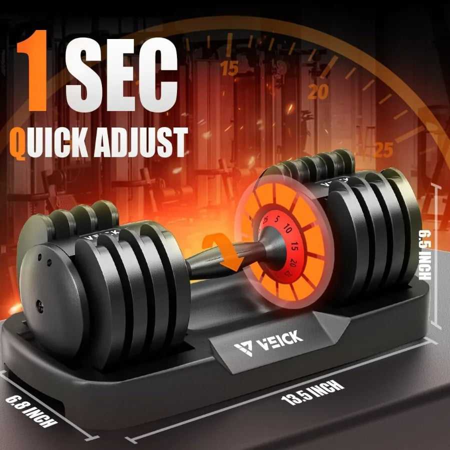 Adjustable Dumbbell With Anti Slip Turning Handle Tray