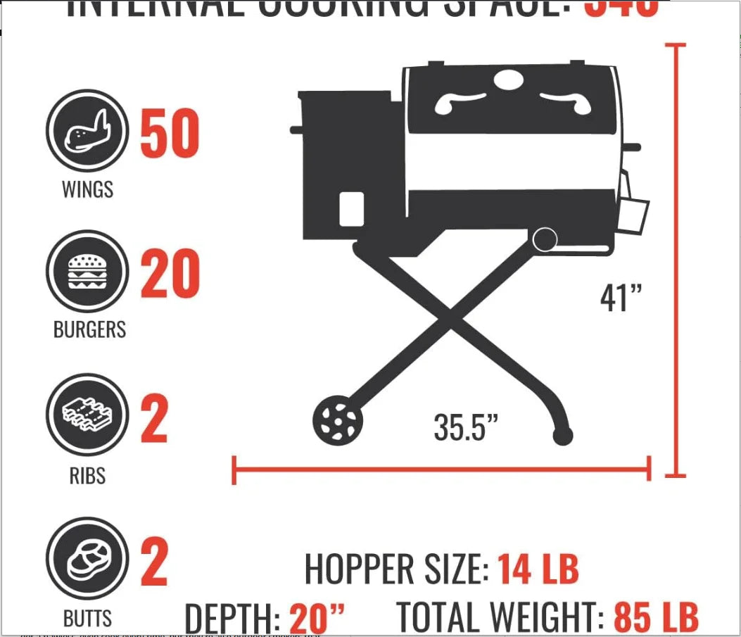 Feature Electric Portable Wood Pellet Grill And Smoker
