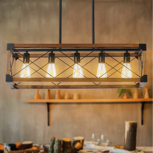 ARLGSITE Industrial Farmhouse Pendant Light 5-Light Chandelier