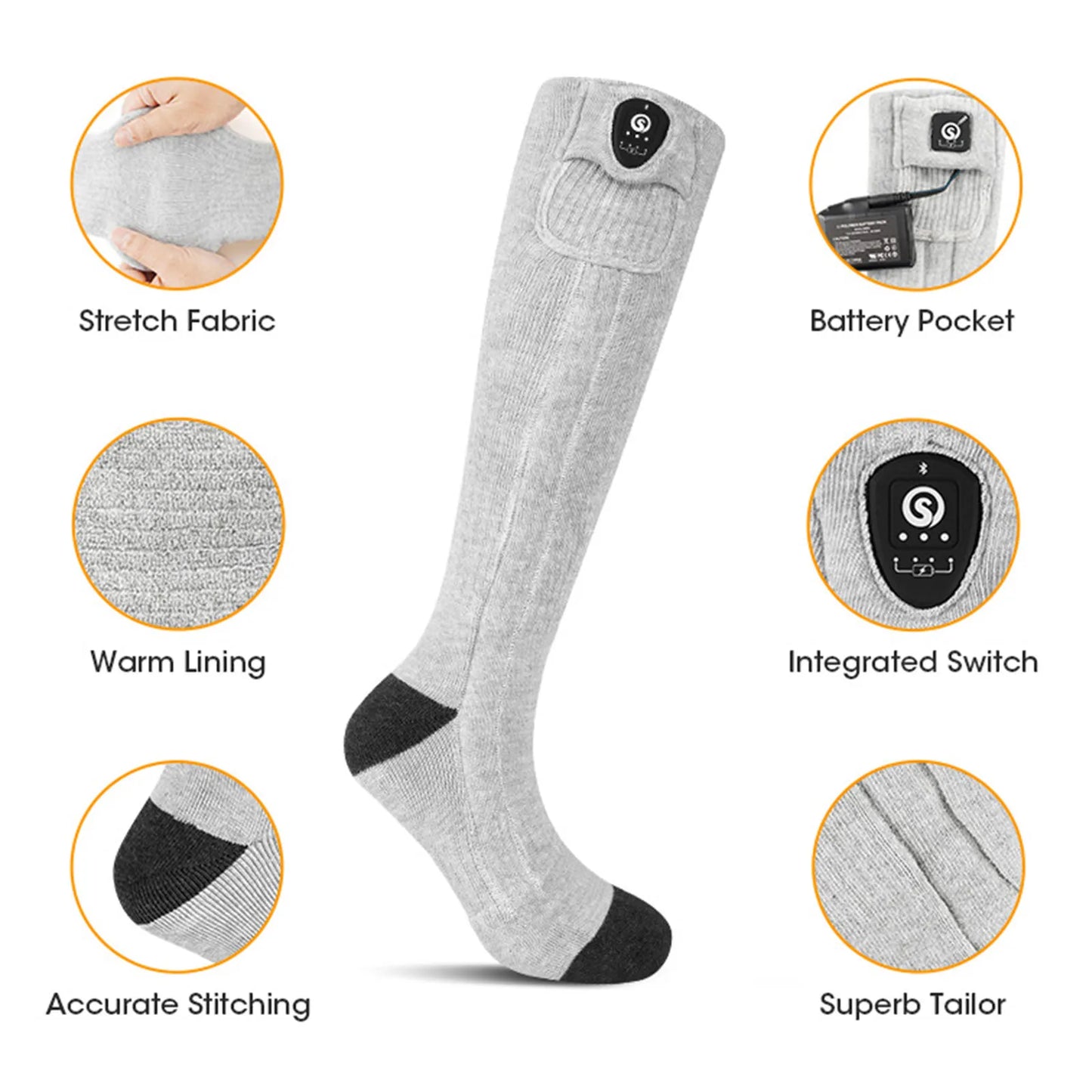 Savior Heat Rechargeable Heated Socks Bluetooth Enabled Winter Warmth