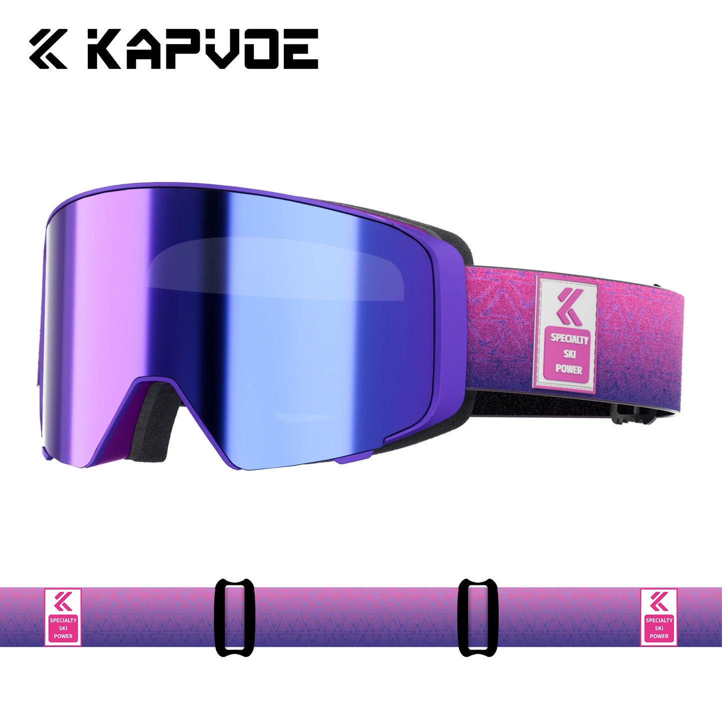 Kapvoe Flip Over Magnetic Snow Goggles Photochromic Ski Men Snowmobile Anti-Fog Snowboard Goggles Women Ski Equipment UV400