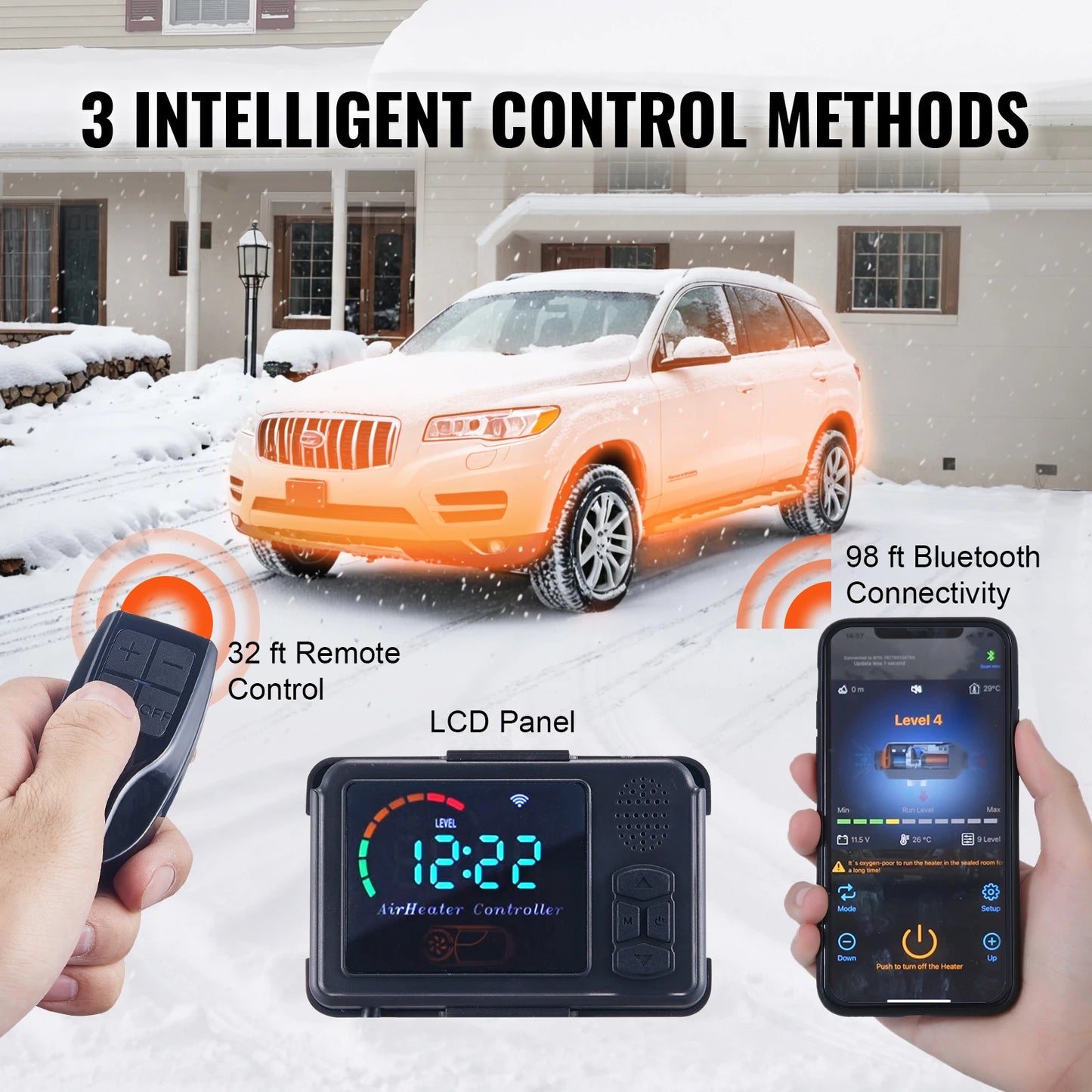 SucceBuy Diesel Heater Bluetooth LCD All In One Portable