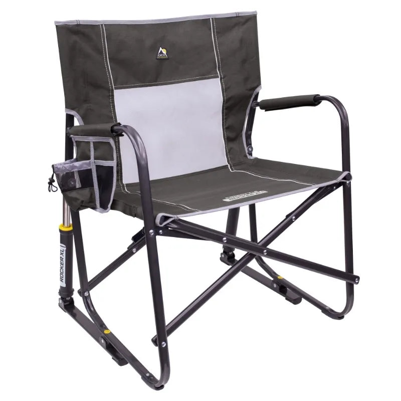GCI Outdoor Freestyle Rocker XL Heavy Duty Folding Rocking Camping Chair, Black