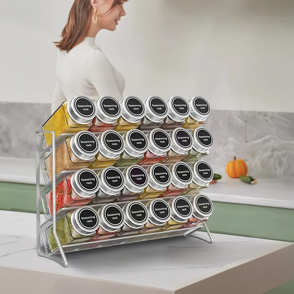 APWIKOGERCupboard 4 Tier Spice Jar Rack Wall Mounted Organizer