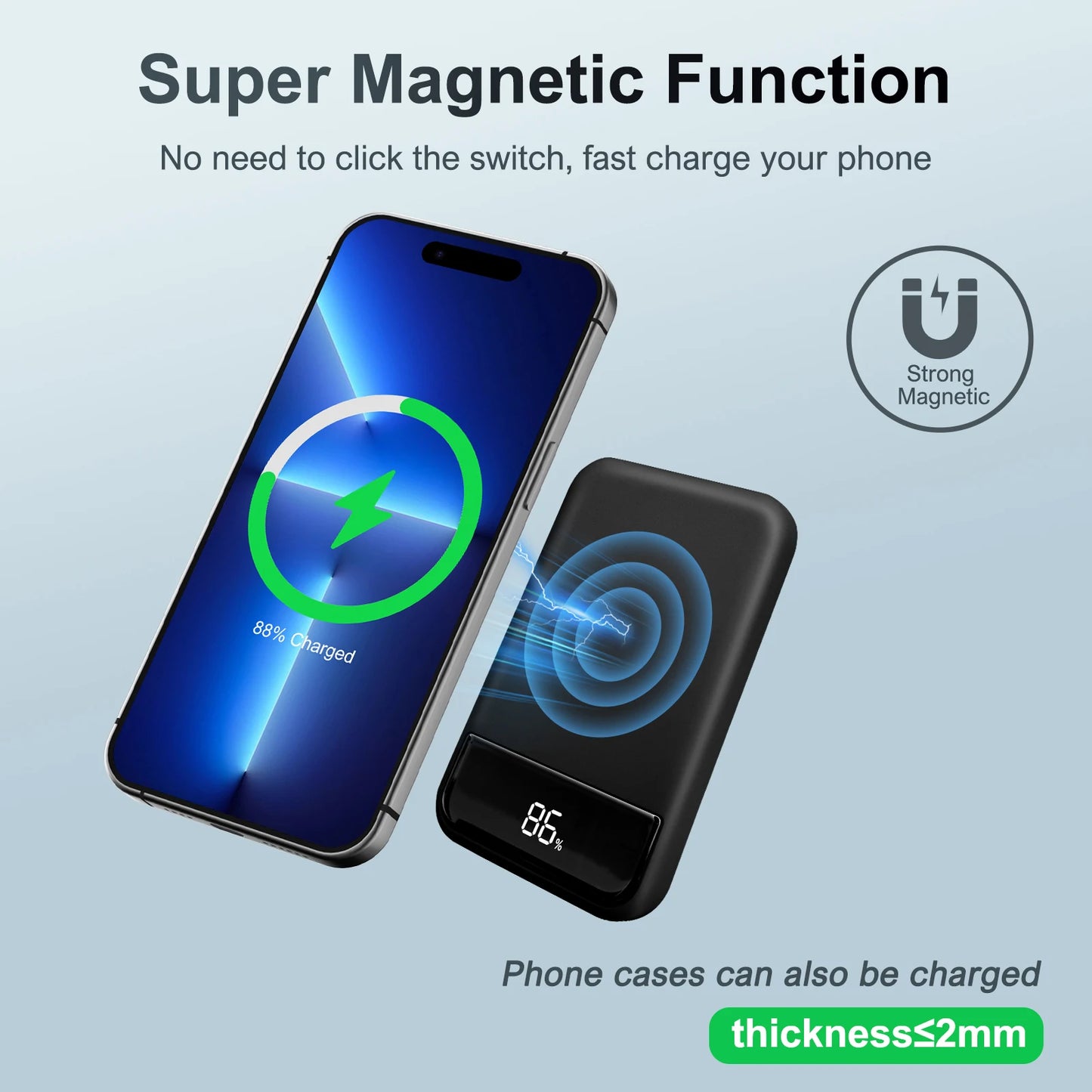 Magnetic 10000mAh Power Bank With 20W MagSafe Wireless Charging