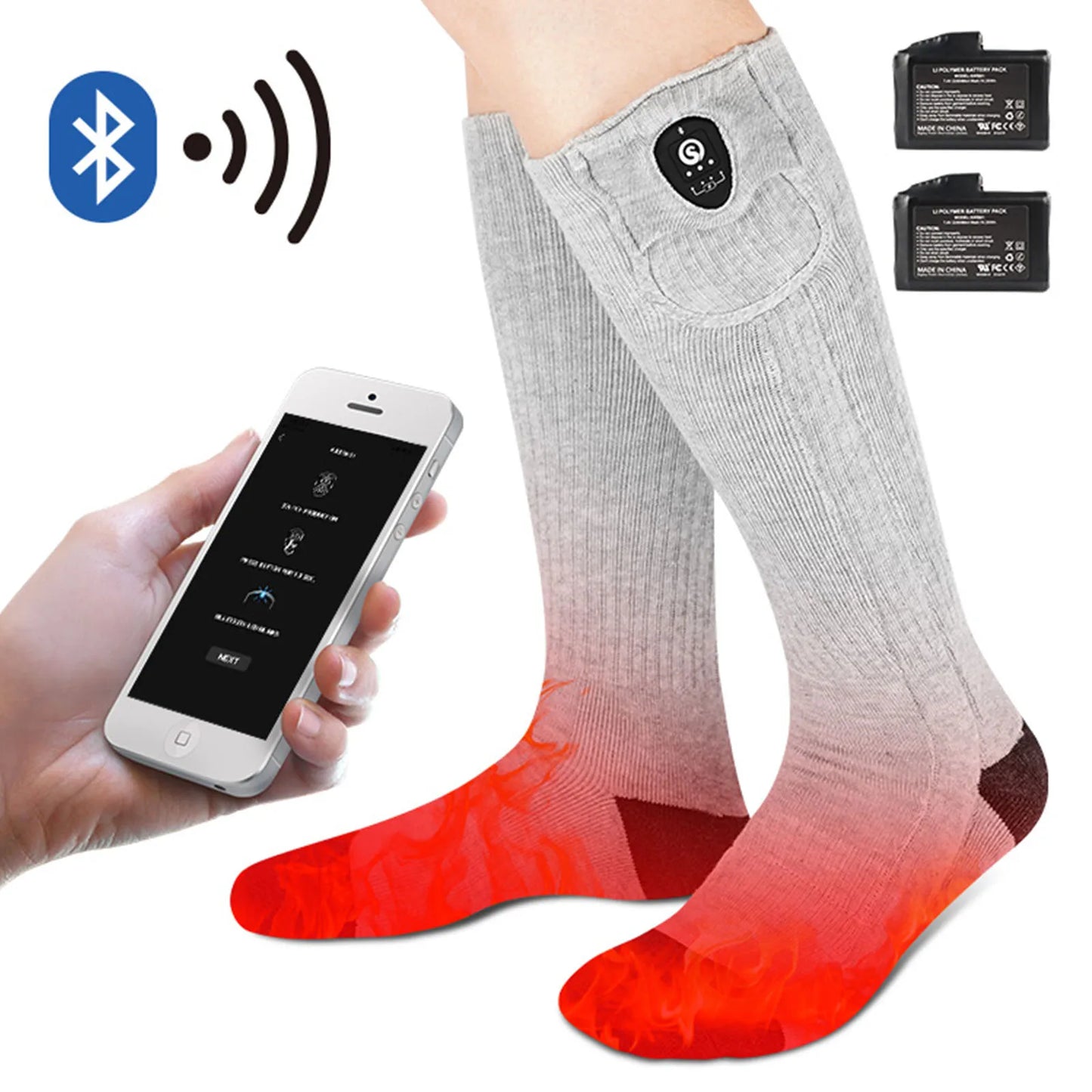 Savior Heat Rechargeable Heated Socks Bluetooth Enabled Winter Warmth