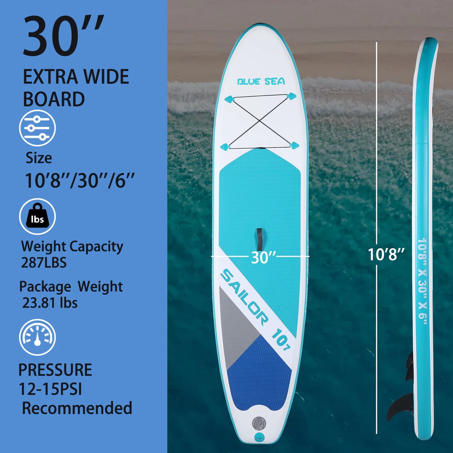 HHSJZWCY Waterproof Inflatable Paddle Board Stand Up Set With Pump