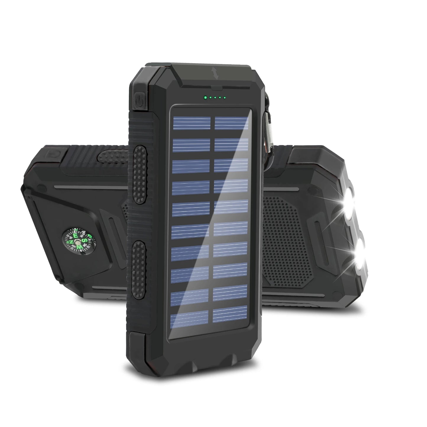 High-Capacity 20000mAh Solar Power Bank Outdoor With Built-In LED Flashlight
