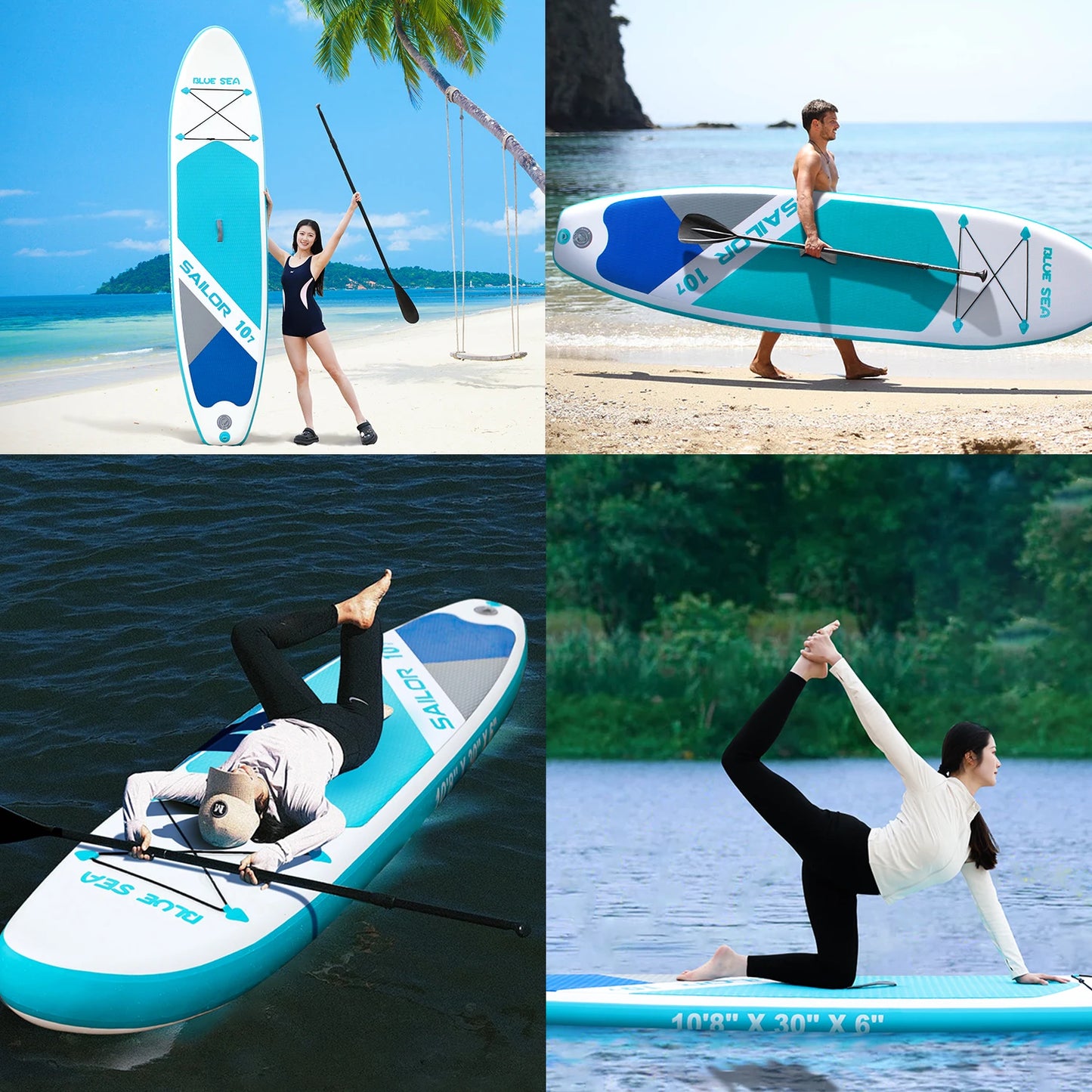HHSJZWCY Waterproof Inflatable Paddle Board Stand Up Set With Pump