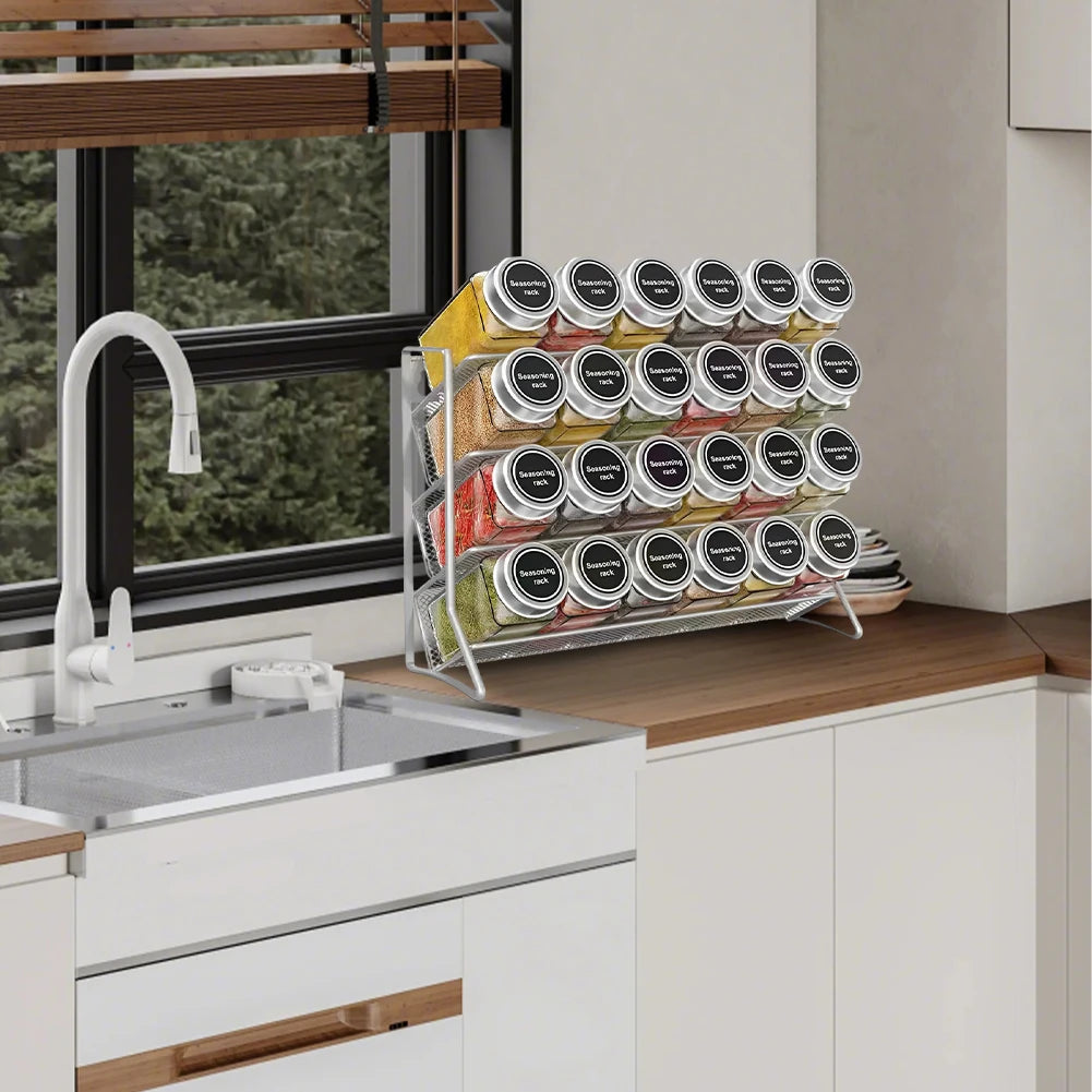 APWIKOGERCupboard 4 Tier Spice Jar Rack Wall Mounted Organizer