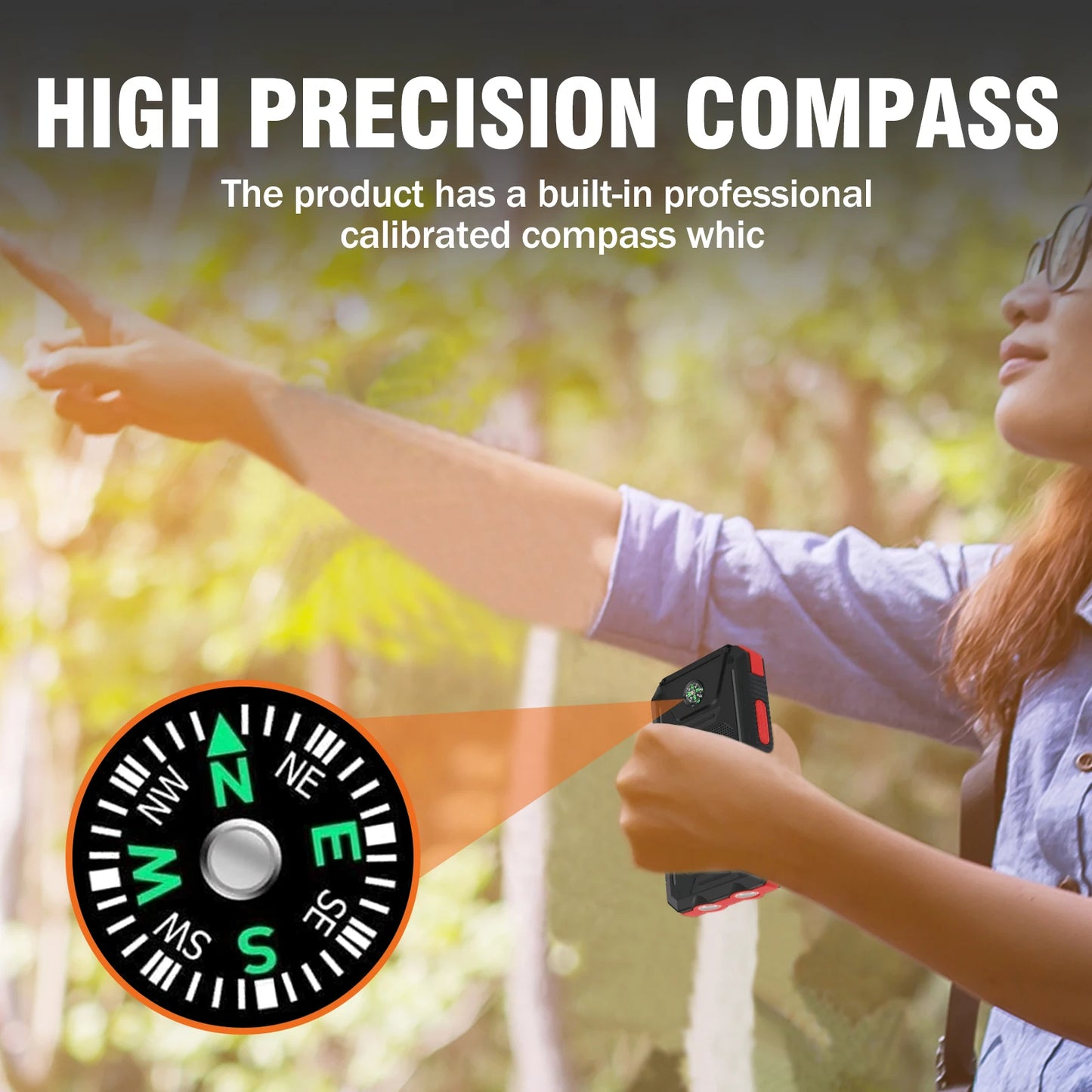 High-Capacity 20000mAh Solar Power Bank Outdoor With Built-In LED Flashlight