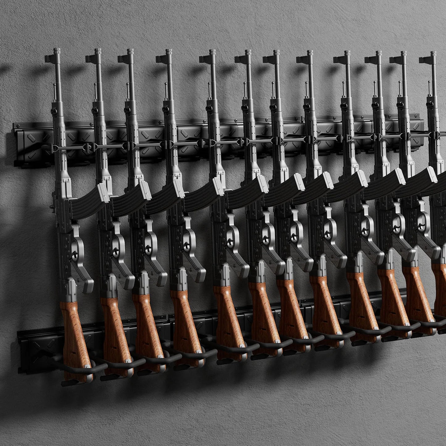 Wall Mount Gun Rack With Adjustable Rifle Storage Holder Stainless